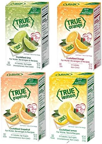 True Lemon, Lime, Orange & Grapefruit 32ct Boxes Sampler Pack (4 packs) | Amazon (US)