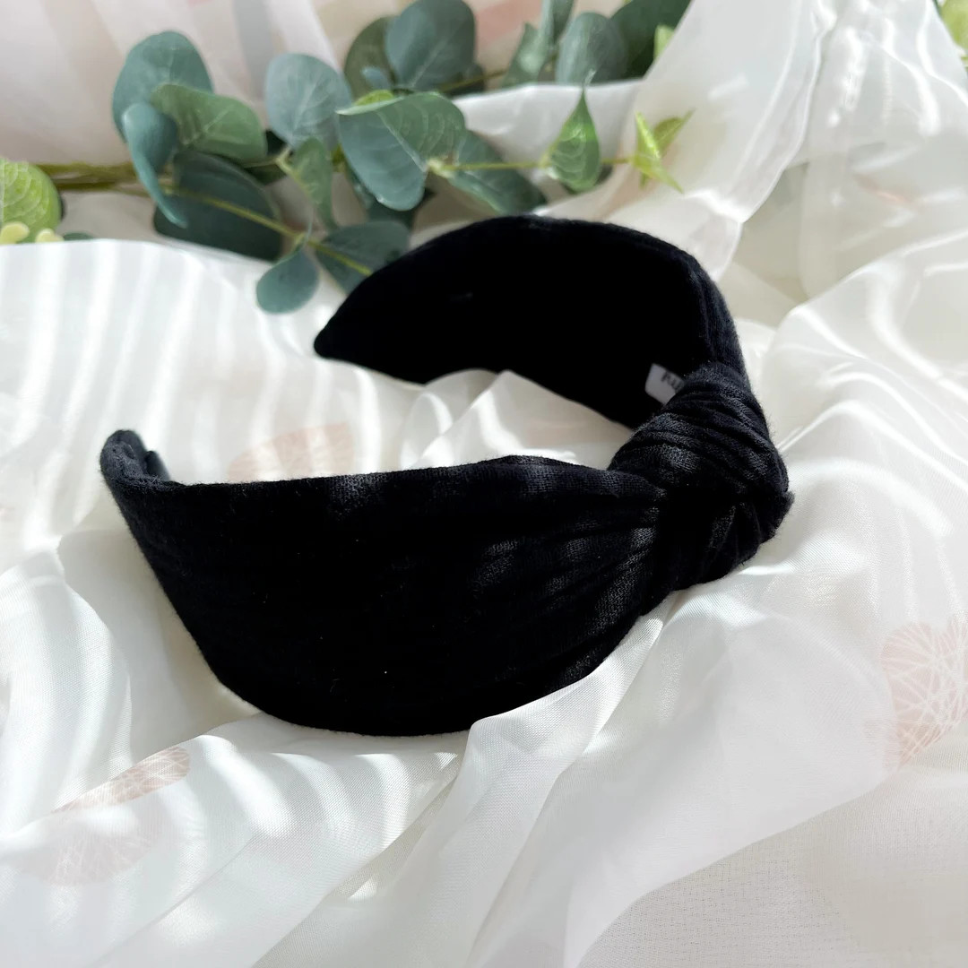 Plain Black Headband | Knotted Hairband for Women, Ladies Hair Accessory | Etsy (US)