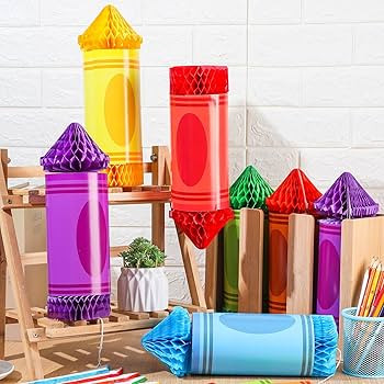 Retisee 12pcs Crayon Hanging Honeycombs Lanterns Bulk Back to School Classroom Decorations Colorf... | Amazon (US)