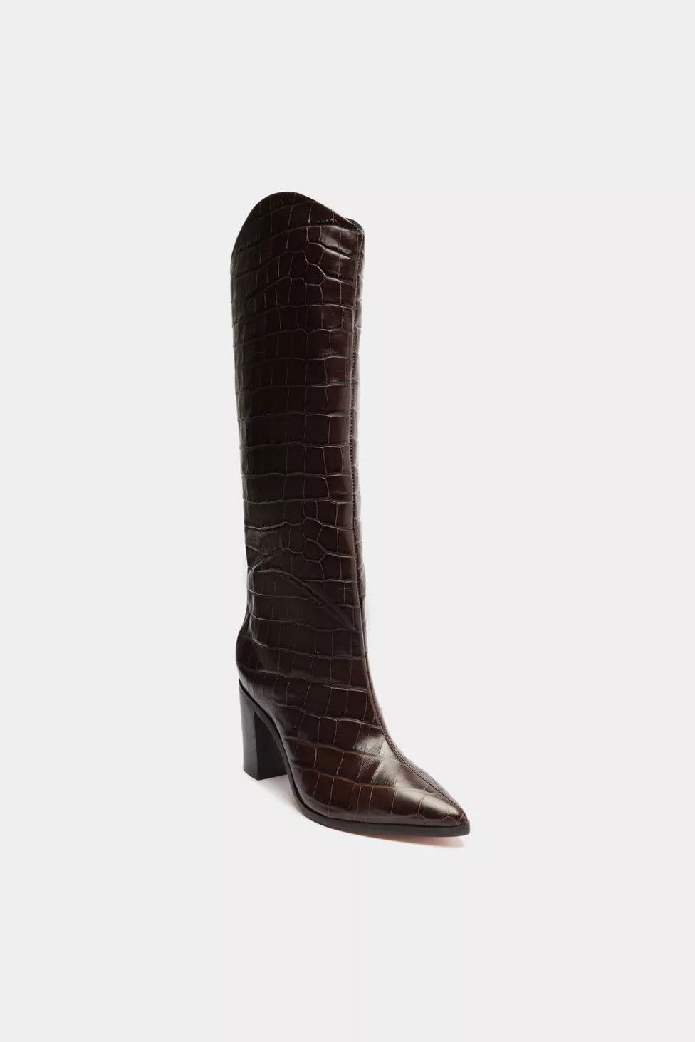Schutz Maryana Leather Knee-High Croc Boot | Urban Outfitters (US and RoW)