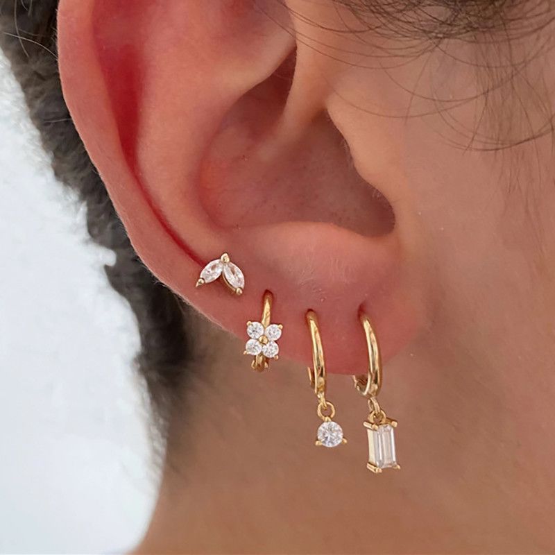 2pc Edelstahl kleine huggies Reifen Ohrringe für Frauen winzige Kristall Zirkonia Anhänger Knorpel O | Aliexpress EU