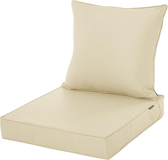 Outdoor Cushions for Patio Furniture, Waterproof Fade and Tear Resistant Deep Seat and Backrest C... | Amazon (US)