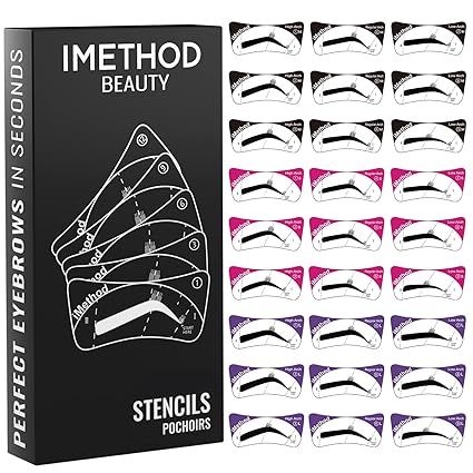 iMethod Eyebrow Stencils Eyebrows Shape Reusable - 27 Eyebrow Stencil Kit, Brow Stencils for Eyeb... | Amazon (US)