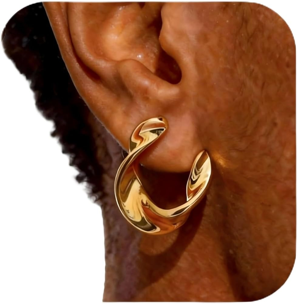 Spiral Hoop Earrings for Women - 18K Gold Plated Lightweight Earring Fashion Jewelry Set Gifts Fo... | Amazon (US)