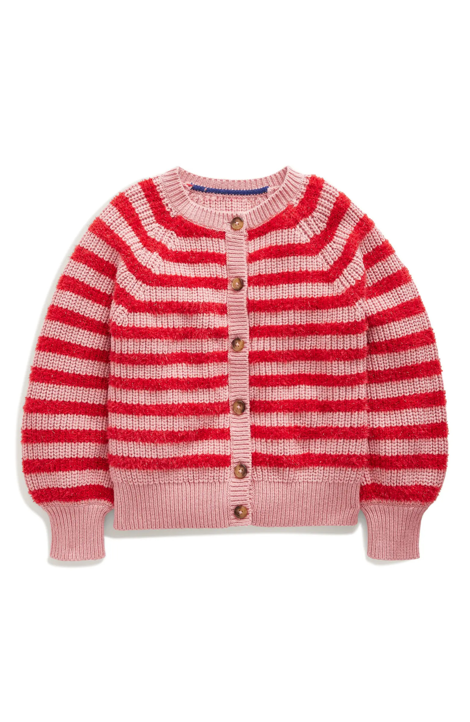 Mini Boden Kids' Stripe Blouson Sleeve Cardigan | Nordstrom | Nordstrom