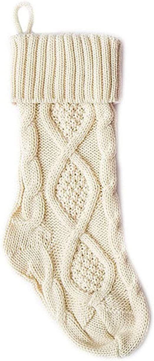 Christmas Stocking Gift Chunky Knit Stocking Hanging Stock Bag Xmas Tree Home Ornament Decor - Wa... | Walmart (US)