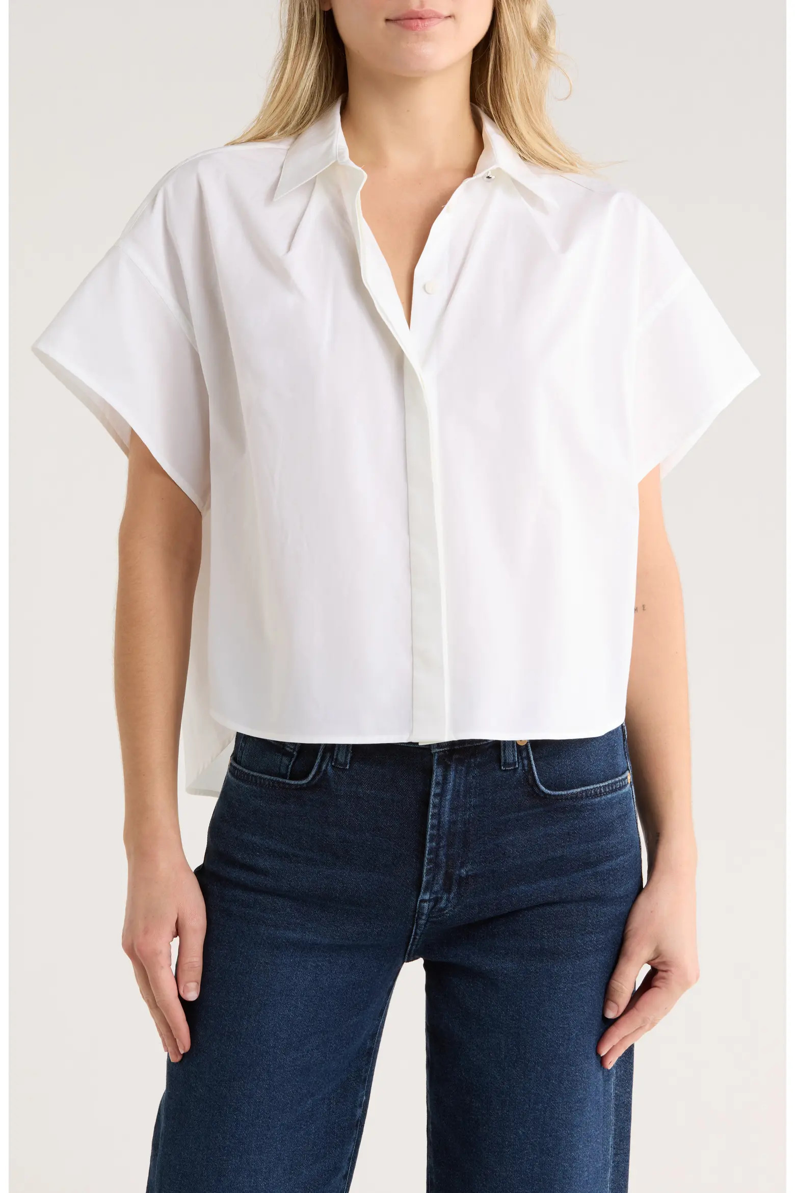 Maura Short Sleeve Cotton Poplin Button-Up Shirt (Women) | Nordstromrack | Nordstrom Rack