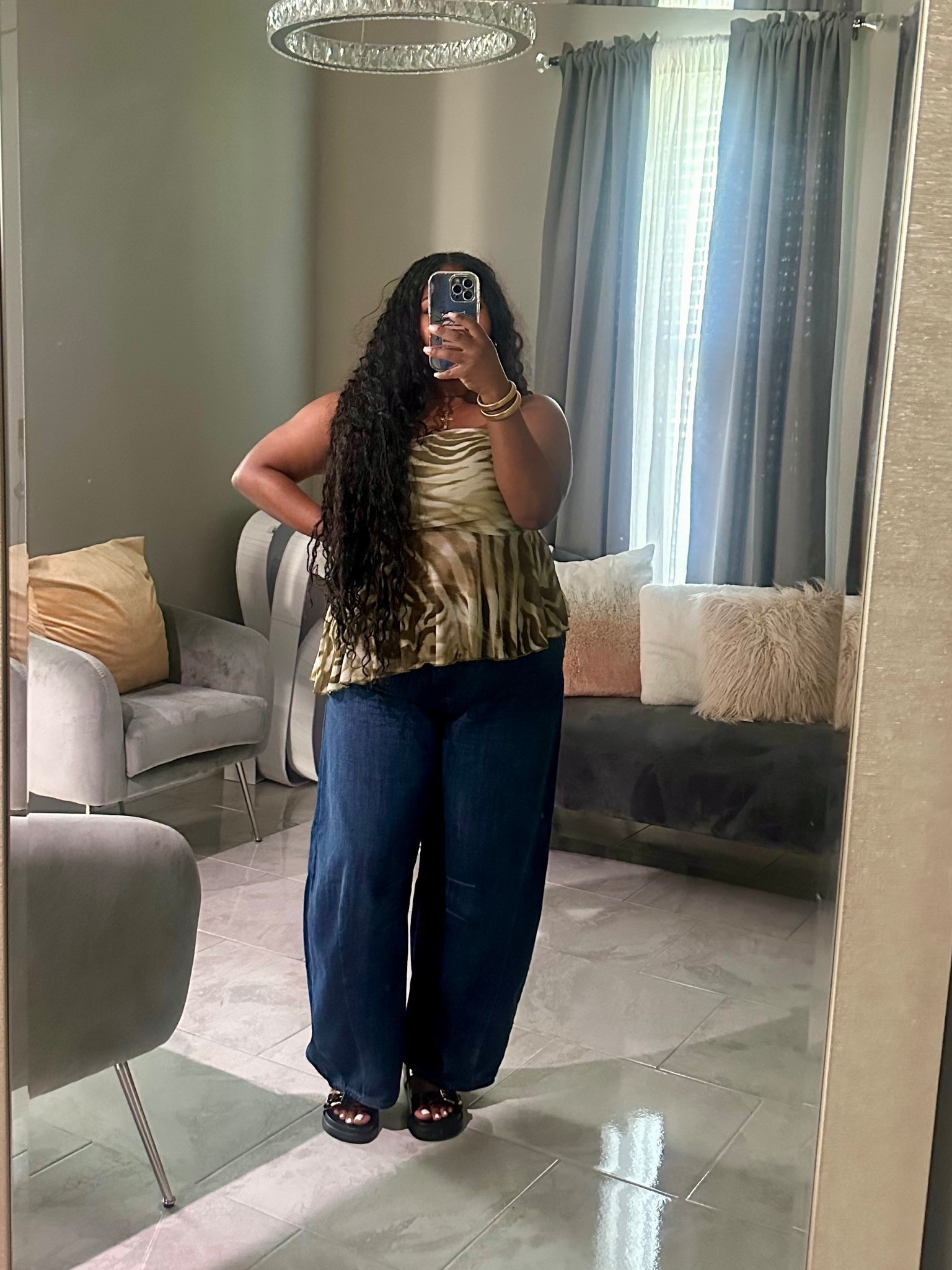 Wearing a size large, regular length,  in these horseshoe jeans from gap. Super comfy and lightweight. 

#LTKPlusSize #LTKMidsize #LTKSaleAlert