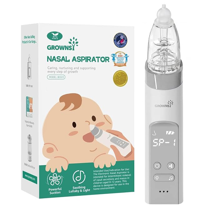 GROWNSY Nasal Aspirator for Baby, Electric Baby Nose Sucker with Larger Suction Chamber and More ... | Amazon (US)