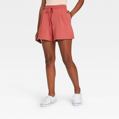 Women's High-Rise Tie Waist Knit Lounge Shorts - A New Day™ | Target