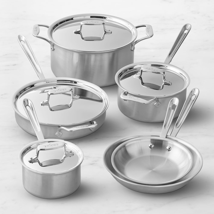 All-Clad d5 Brushed Stainless-Steel 10-Piece Cookware Set | Williams-Sonoma