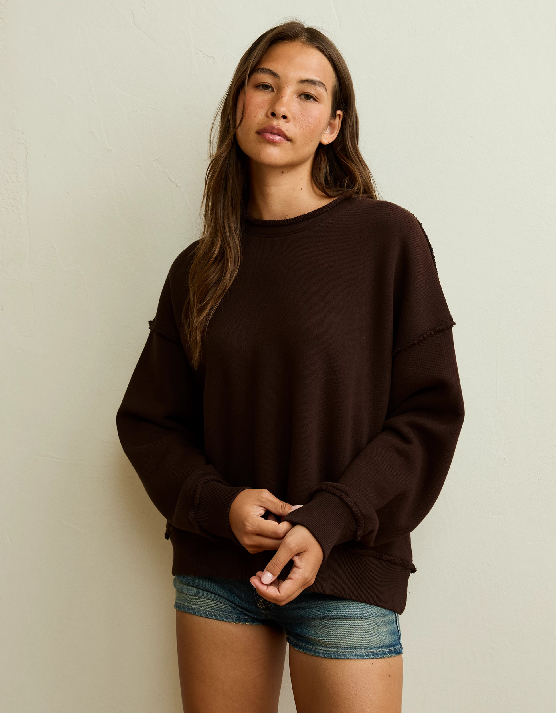 AE On A Roll Crew Neck Sweatshirt | American Eagle Outfitters (US & CA)