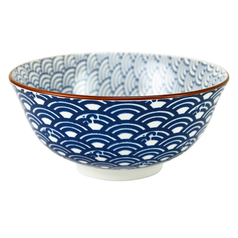 Blue Arches Porcelain Bowl, 6" | At Home