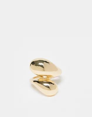 ASOS DESIGN ring with chunky wraparound molten design in gold tone | ASOS | ASOS (Global)