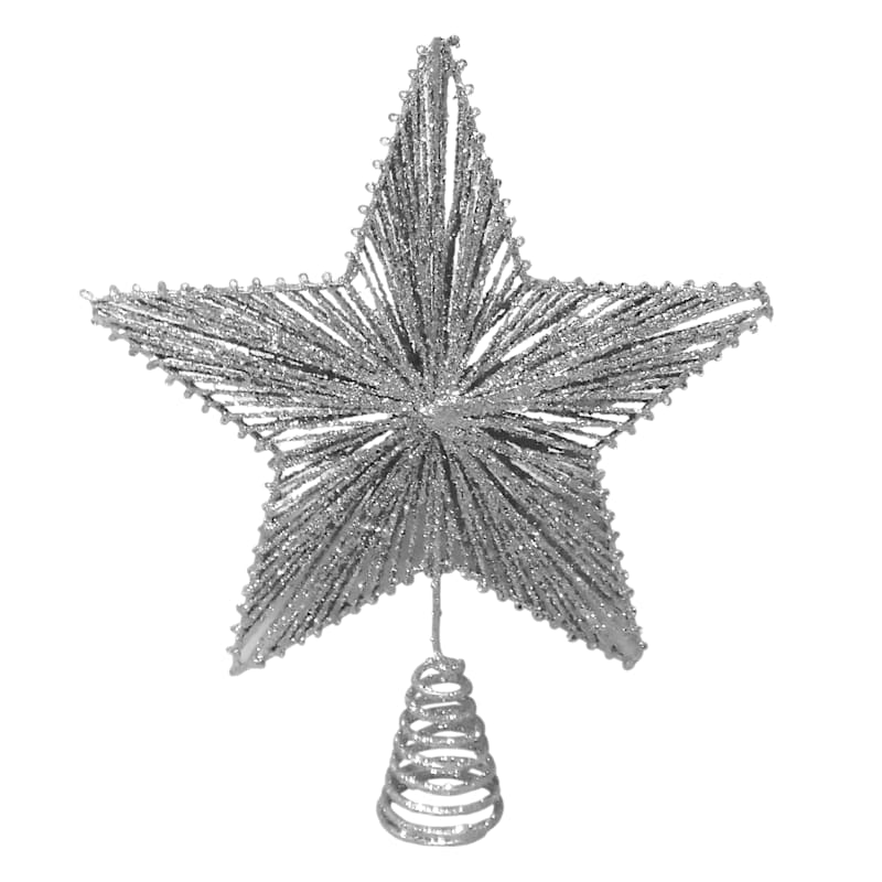 Silver Glittered Star Tree Topper, 10"







	
		
				
			
									
					
					
						
							
... | At Home