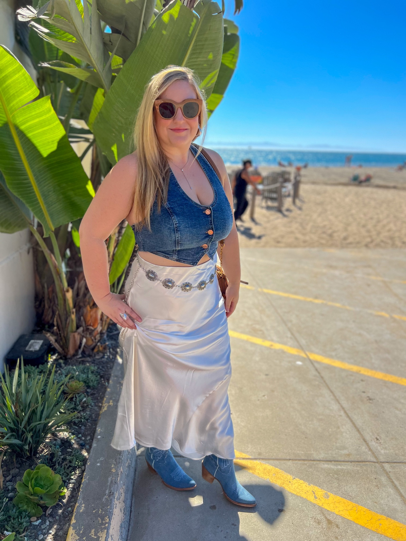 Coastal Cowgirl 🤠 
Denim vest is perfection! Just add a maxi skirt and belt and yehaw! 
Satin skirts are here to stay! 
Wearing size L vest
Linked some similar skirts 

#LTKmidsize #LTKplussize #LTKstyletip