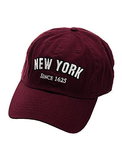 NYFASHION101 Unisex NYC New York City Embroidered Adjustable Low Profile Cap, NY11, Burgundy | Amazon (US)