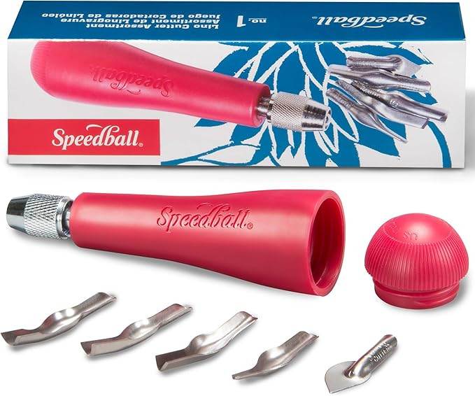 Speedball Linoleum Cutter Kit Assortment #1 - Linocut Carving Tools for Block Printing, Includes ... | Amazon (US)