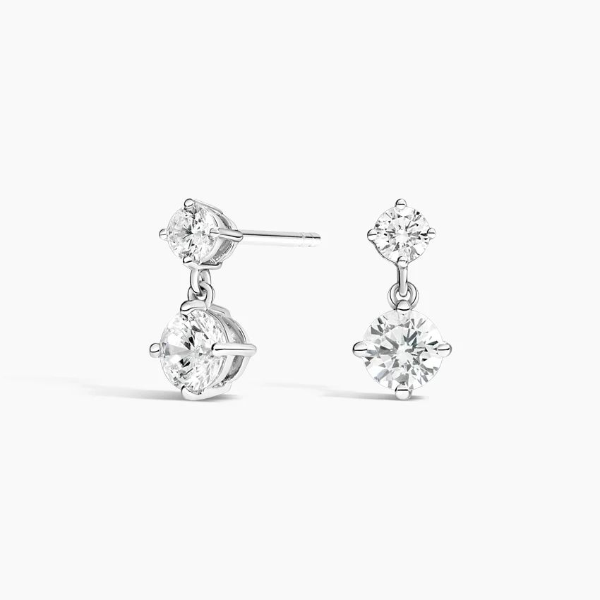 18K White Gold Diamond Drop Earrings | Brilliant Earth