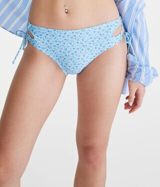 Floral Strappy Mid-Rise Bikini Bottom | Aeropostale
