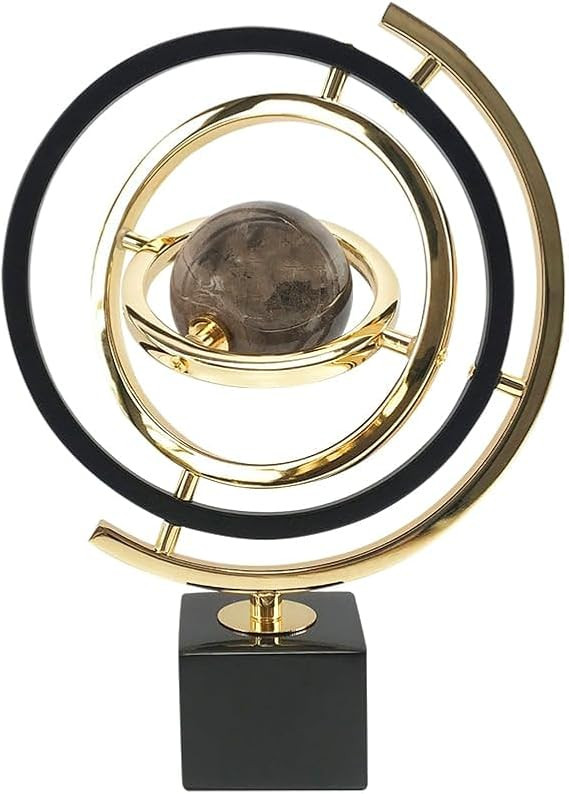 Homary Modern Abstract Art Decoration Metal Globe Ornament Sculpture Decor with Rectangle Stand B... | Amazon (US)
