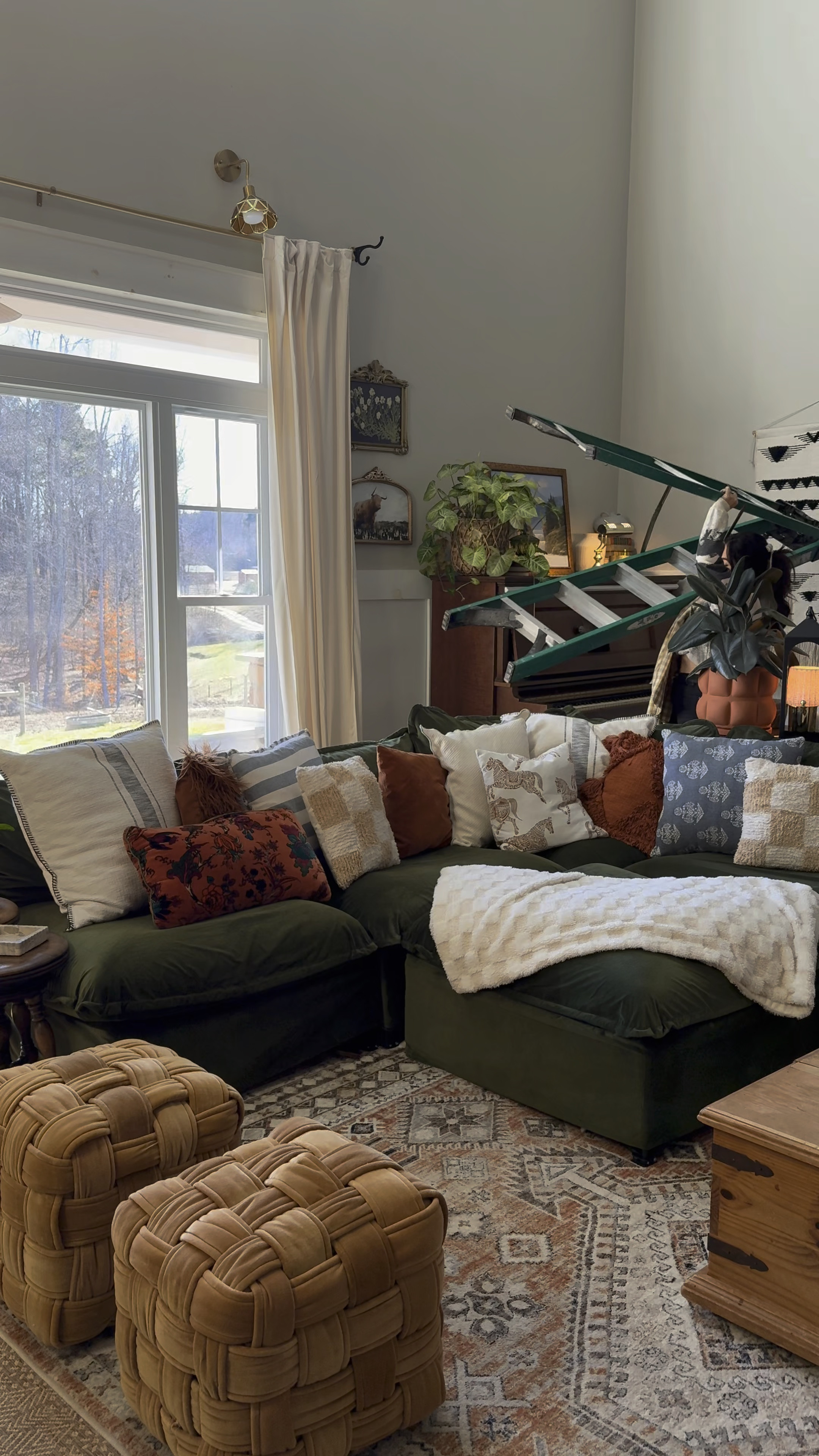 Phase 2 of adding color to the living room absolutely love how cozy these checkered curtains made the space. What do you think linked everything else from the living room post also, the outfit that I have… I love horses. This is a cozy winter sweatshirt.

#LTKWatchNow #LTKShoeCrush #LTKHome