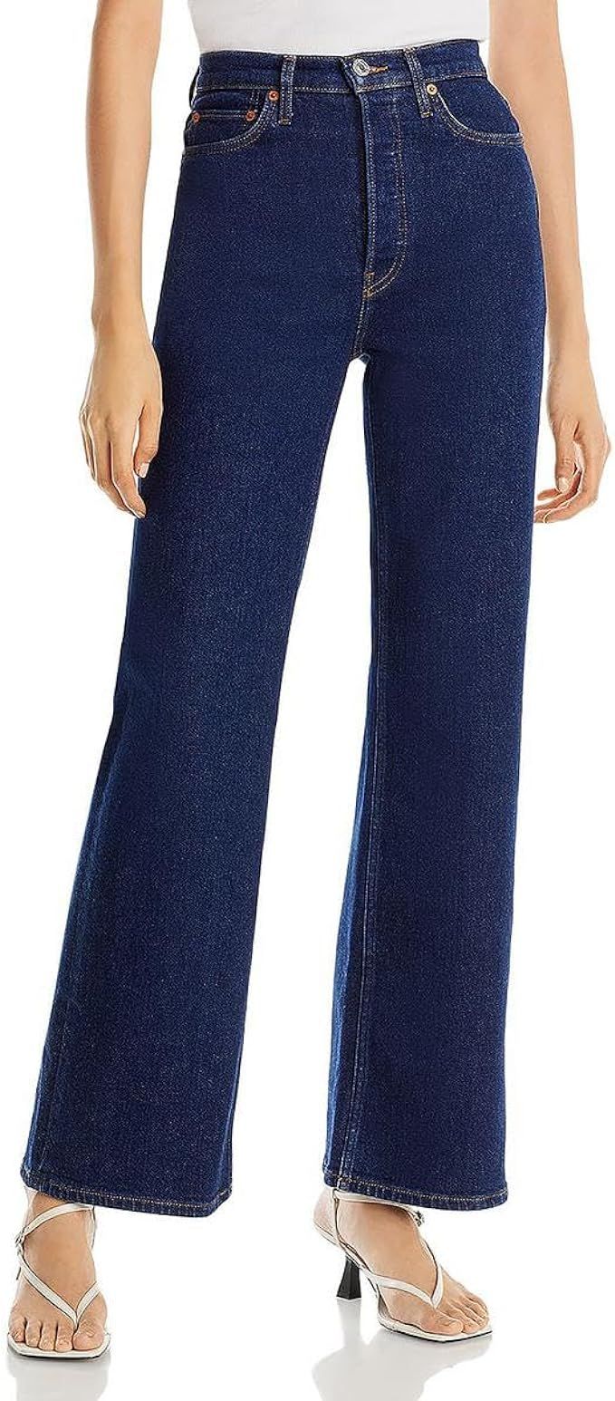 RE/DONE Women's 70s Ultra High Rise Wide Leg Comfort Stretch Jeans | Amazon (US)