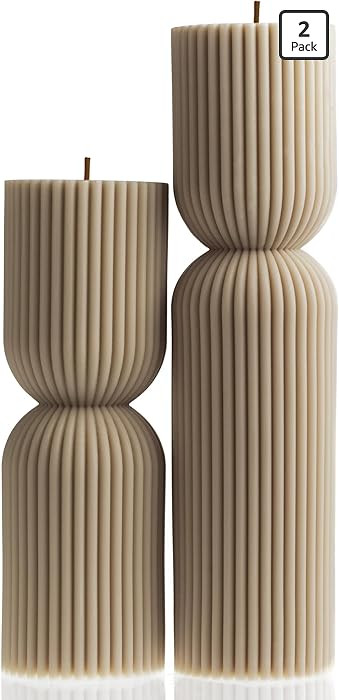 LAWA Hourglass Pillar Candle - Large Beautiful Handmade Pillar Scented Soy Wax Candle Elegant Bub... | Amazon (US)