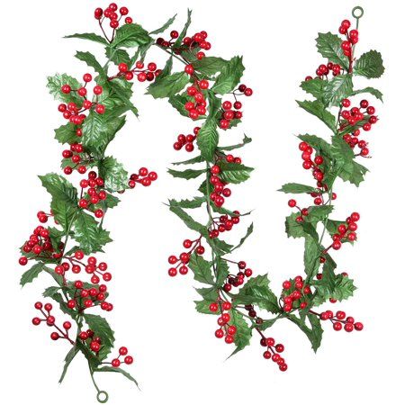 Red Berry Garland 6Foot Flexible Artificial Berry Garland for Indoor Outdoor Home Fireplace Decoration for Winter Holiday Decor | Walmart (US)
