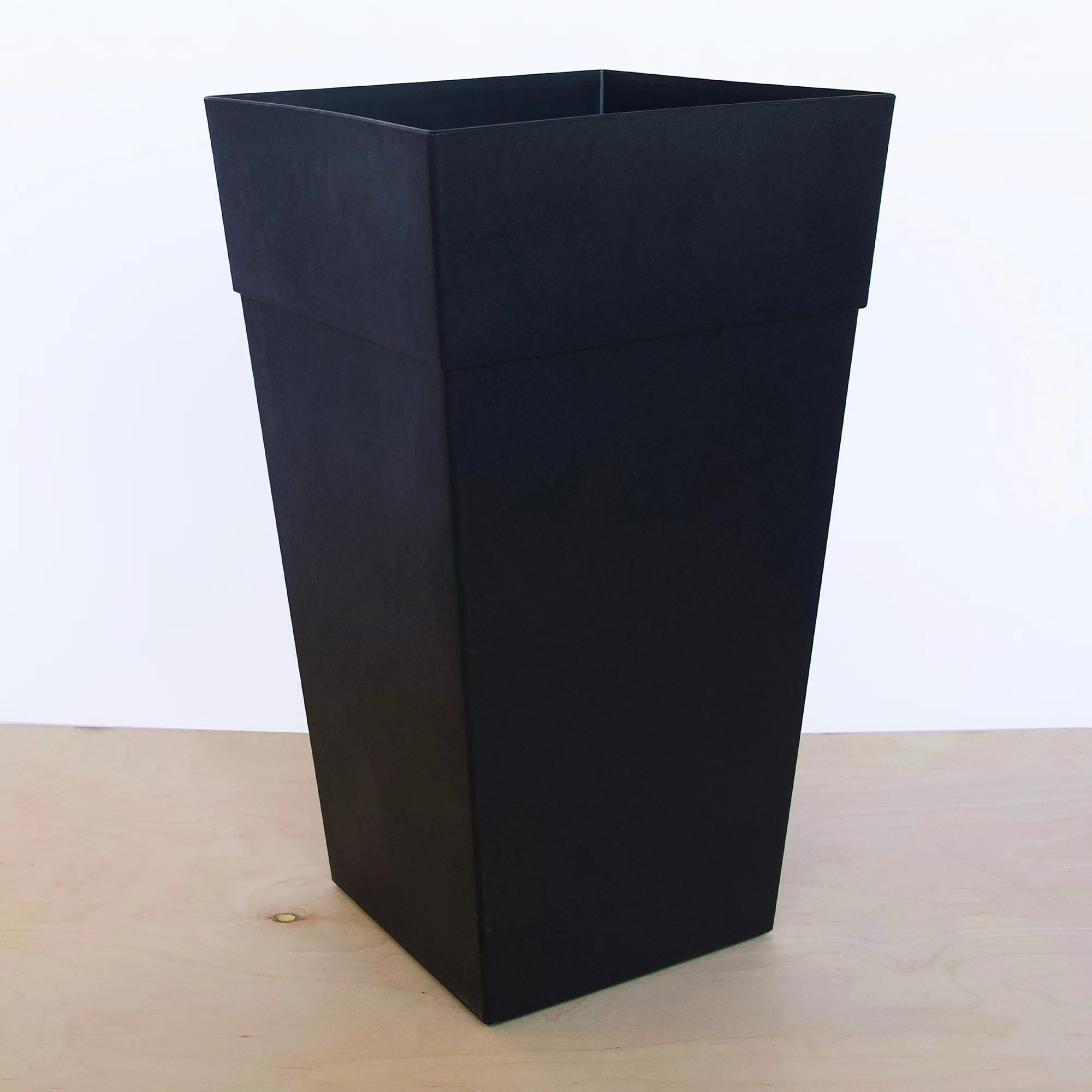 Ebern Designs Modern 25-in Recycled Plastic Indoor/Outdoor Square Tapered Vertical Planter & Revi... | Wayfair North America