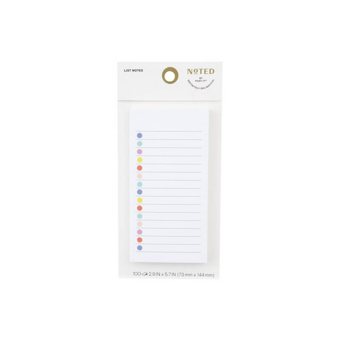 Noted by Post-it White Lined Notes with Colored Dots, Sticky Notes: 100 Sheets, 2.9x5.7", To-Do &... | Target