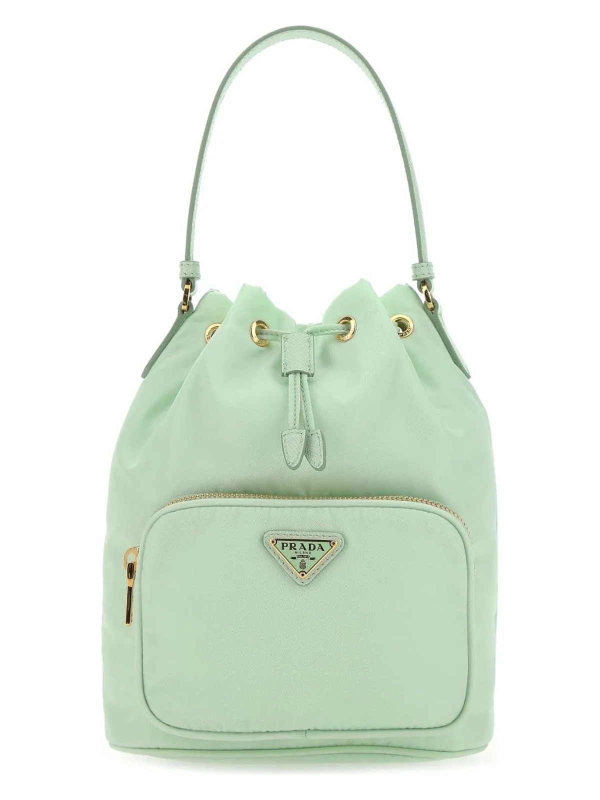 Prada Women's Pastel Re-Nylon Bucket Bag in Green | 1BH038VUOORV44 Color F0934 | LOZURI