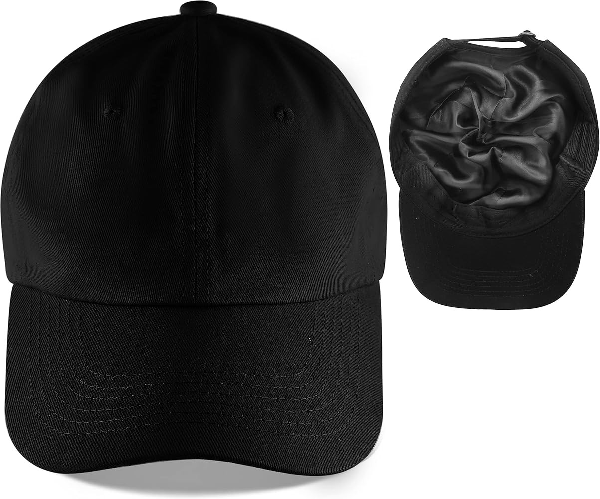 Leotruny Baseball Cap Satin Lined: Silk Lining Help Prevent Frizz Breakage - Sport Adjustable Hat... | Amazon (US)