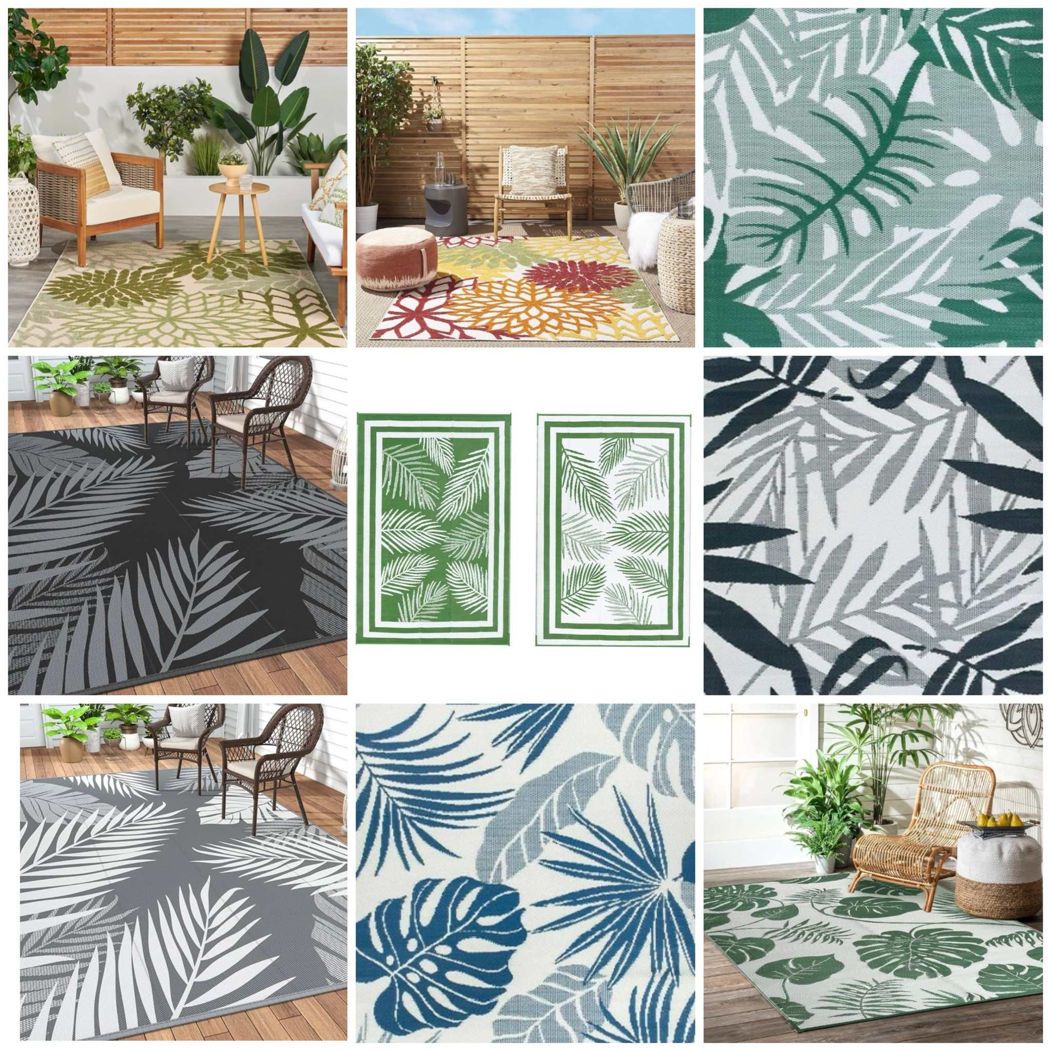 Affordable outdoor Amazon rugs. Make your outdoor space your own little tropical oasis. 

#LTKhome #LTKfindsunder100 #LTKSeasonal