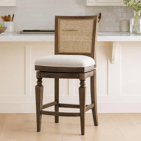 Maven Lane 26" Sonoma Swivel Counter Height Kitchen Stool - Aged Brown | Bed Bath & Beyond