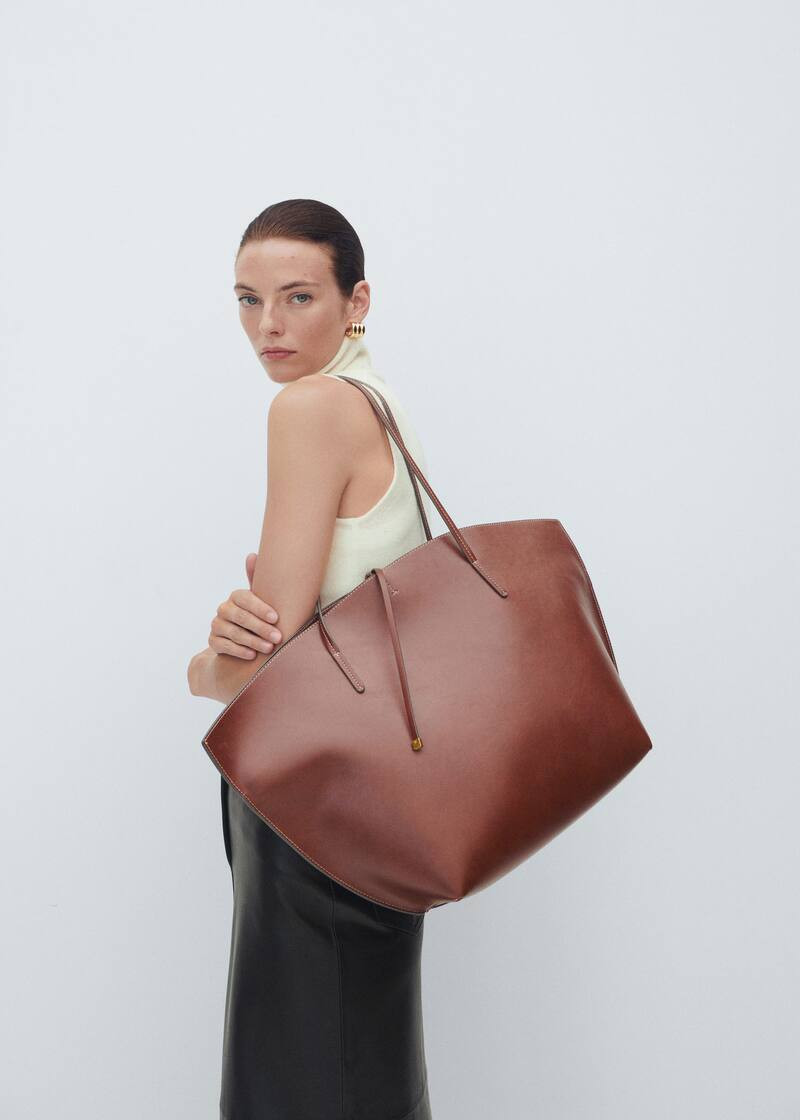 Shopper bag with double handle -  Women | Mango USA | MANGO (US)