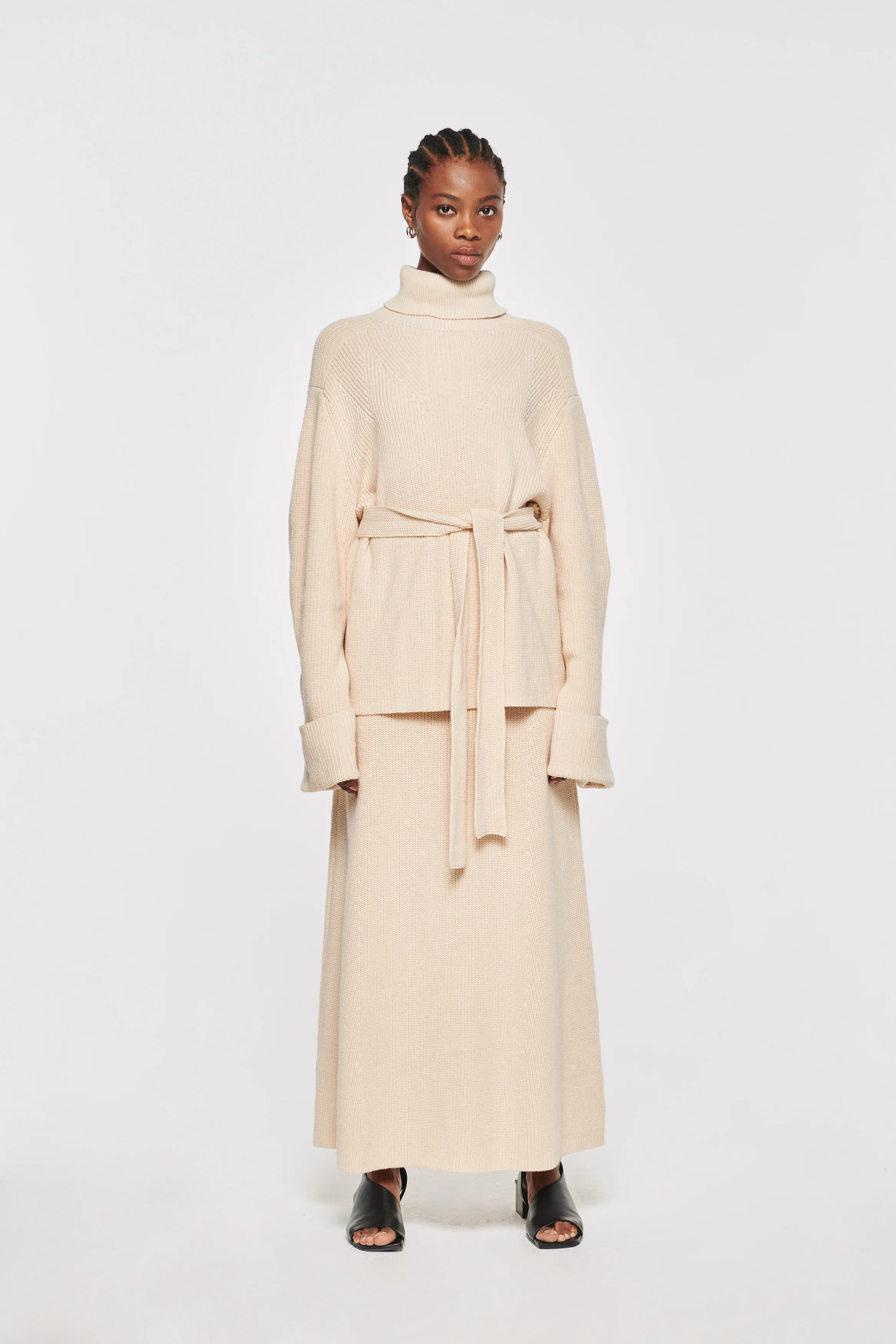 Mysti | Midaxi Knitted Skirt in Ivory | ALIGNE | ALIGNE UK & EU