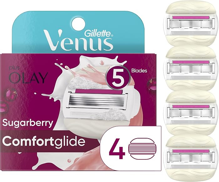 Gillette Venus ComfortGlide plus Olay Sugarberry Women's Razor Blade Refills, 4 Count | Amazon (US)