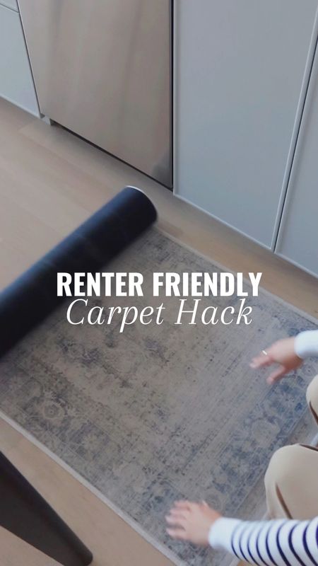 Renter friendly hack to keep your rugs and carpets in place! This is super helpful for high foot traffic areas in your home, especially if you have pets or toddlers

#LTKVideo #LTKfindsunder50 #LTKhome