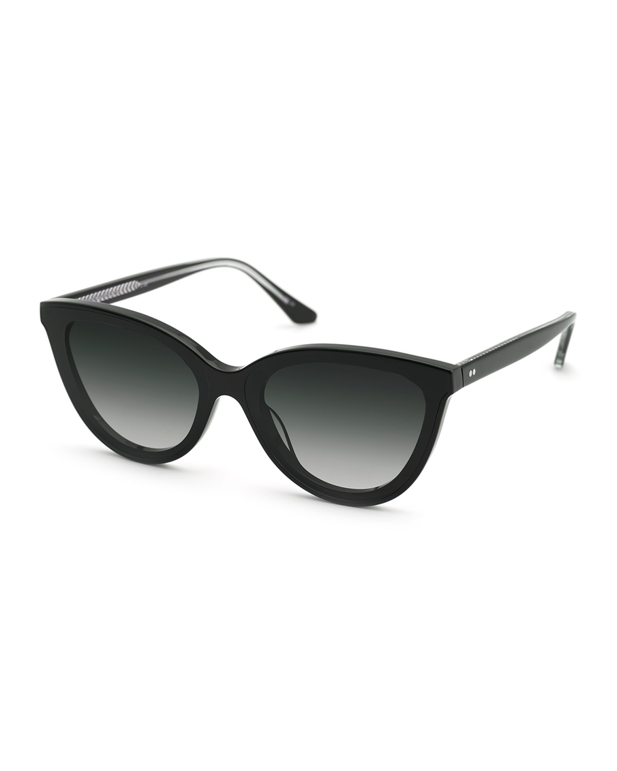 Monroe Nylon Acetate/Metal Cat-Eye Sunglasses, Black | Neiman Marcus