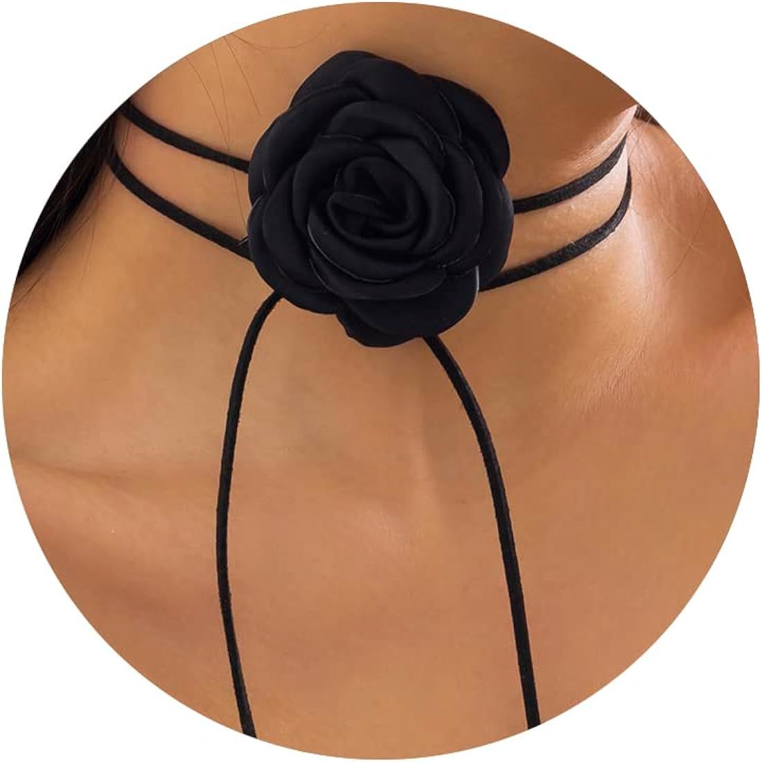 YURAOER Flower Choker Necklace for Women Girls - Adjustable Lace-up Design Handmade Velvet Floral... | Amazon (US)