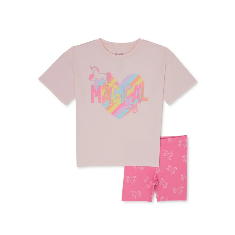 365 Kids From Garanimals Girls Tee Bike Short Set, Sizes 4-10 | Walmart (US)