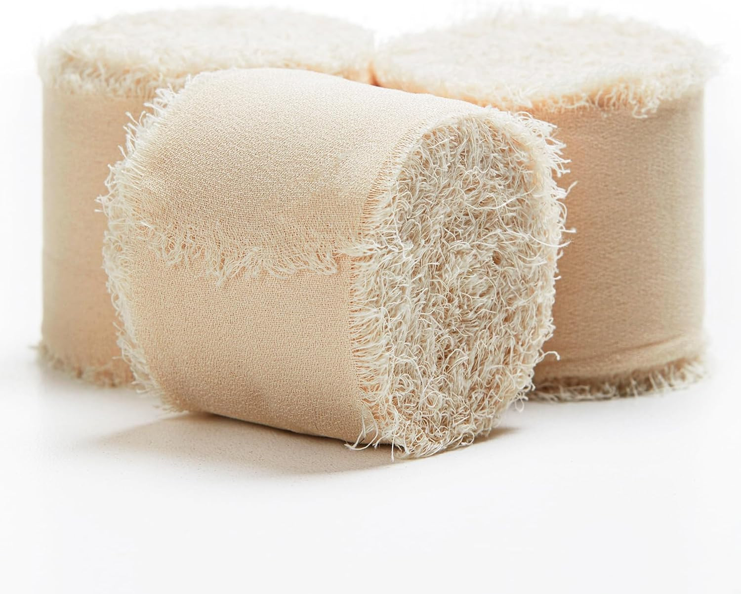 JEDIA Chiffon Ribbon, 3 Rolls Champagne Beige Ribbon for Gift Wrapping, 1.5" x 7Yd Chiffon Ribbon... | Amazon (US)