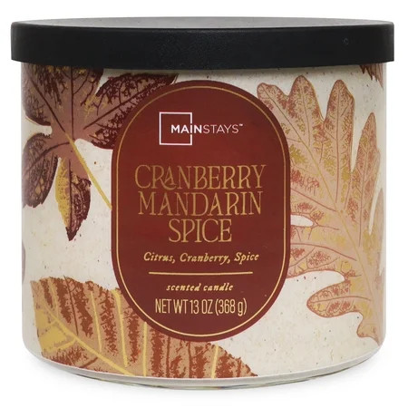 Mainstays Cranberry Mandarin Spice 3-Wick Scented Jar Candle, 13 Ounce | Walmart (US)