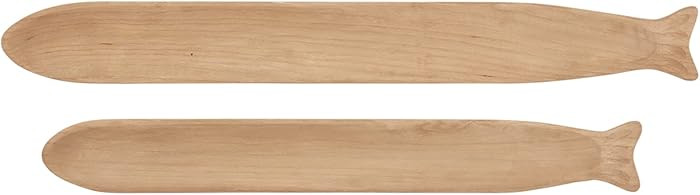 Mud Pie Long Paulownia Fish Trays, Tan, Small 3.25" x 29" | Large 4" x 33.5" | Amazon (US)