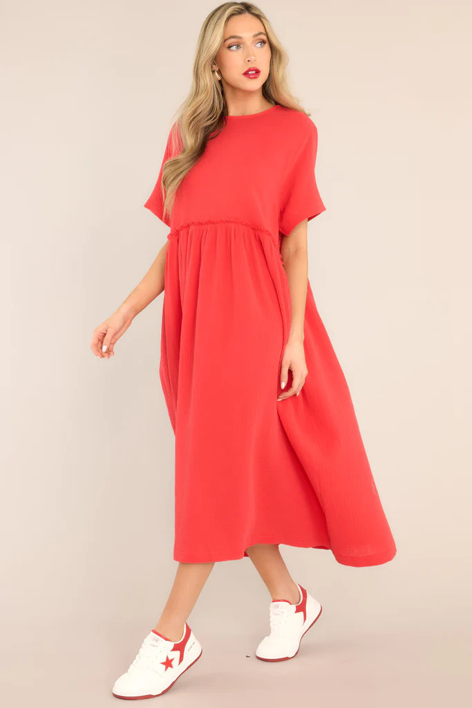 It Was Kismet Cherry Midi Dress | Red Dress 