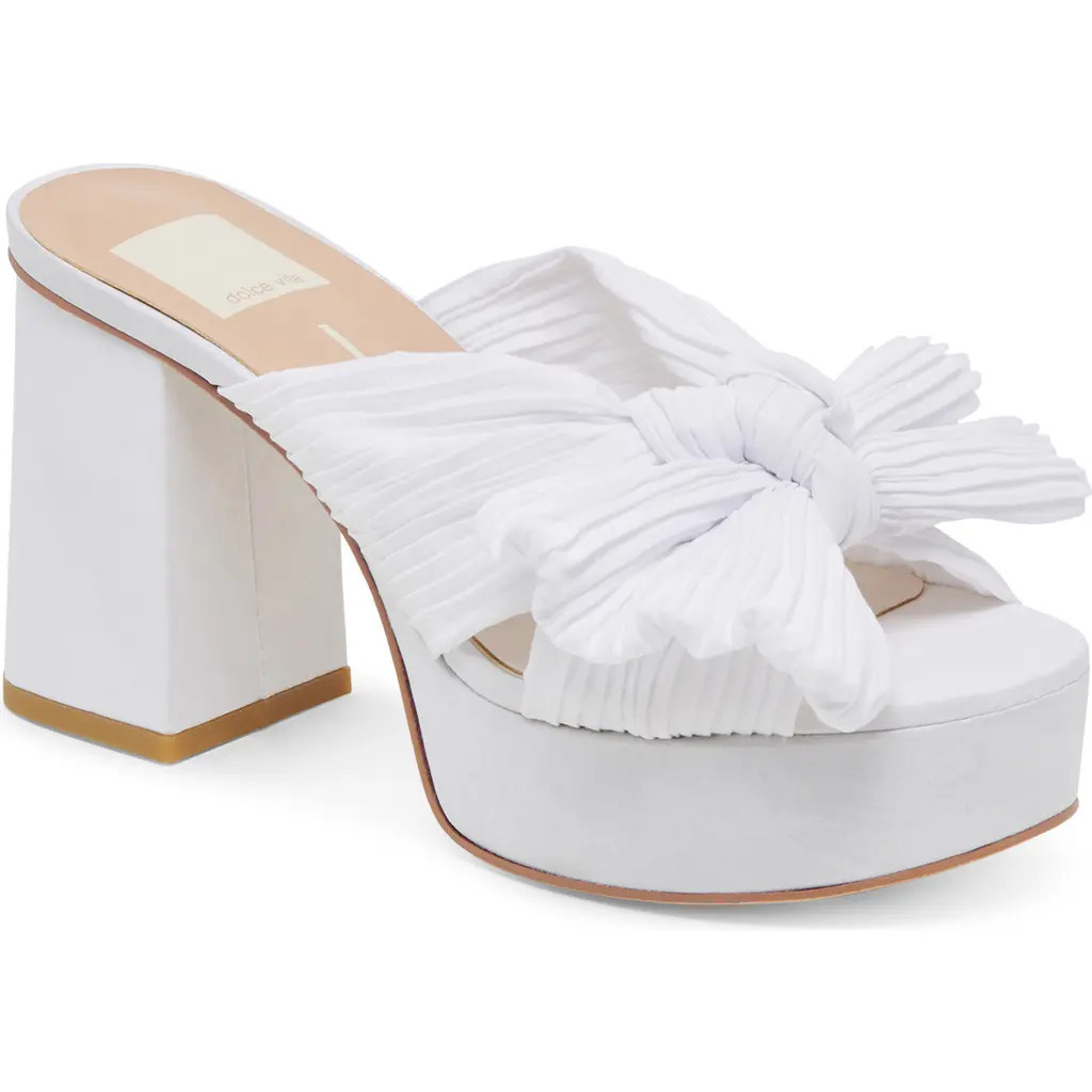 Dolce Vita Blare Platform Slide Sandal in White Satin at Nordstrom Rack, Size 8.5 | Nordstrom Rack