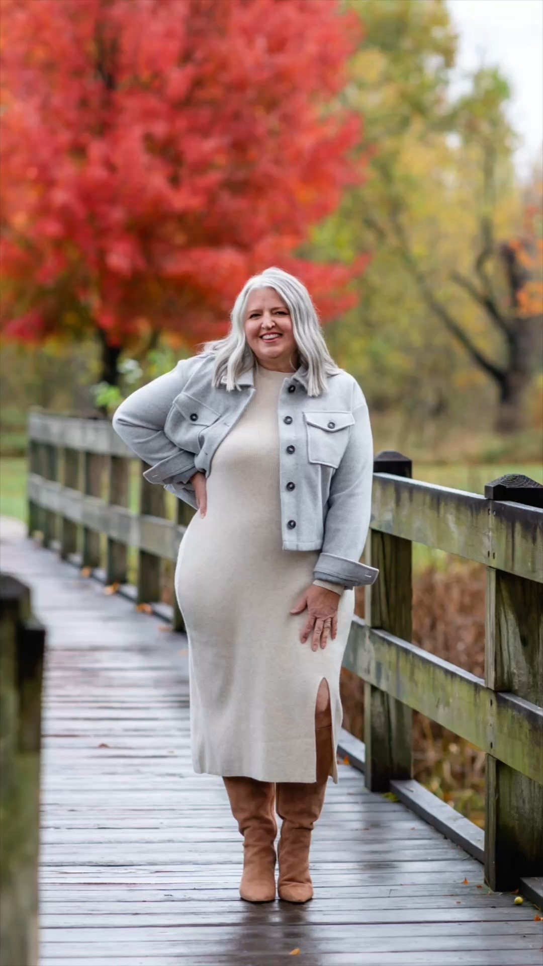 The coziest fall dress… perfect plus-size thanksgiving look or a plus size fall family photo look. The plus size cropped faux-wool jacket is soft and not itchy, a plus for me, and helps camouflage a thick tummy. 

Wearing 14/16 in both pieces  and a wide calf in booties (I have a 19” calf) in my regular boot size. Also available in regular and extra-wide-calf sizes  

Measurements for size reference:
5’5” || Bust 44” || Waist 40” || Hip 52” 

Lane Bryant || Lane Bryant Thanksgiving || Plus-size Thanksgiving Outfit Idea  

#LTKMidsize #LTKPlusSize #LTKOver40