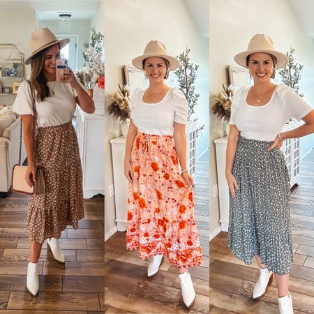Amazon fashion finds!! Maxi skirts // midi skirt wearing size M! Come in lots of colors. Top, hat and boots are amazon too! Linked everything below. 

Fall outfits. Mom fashion. Maxi skirts. Maxi skirt from amazon. Modest fashion. Style videos. 

#LTKunder50 #LTKCon #LTKstyletip
