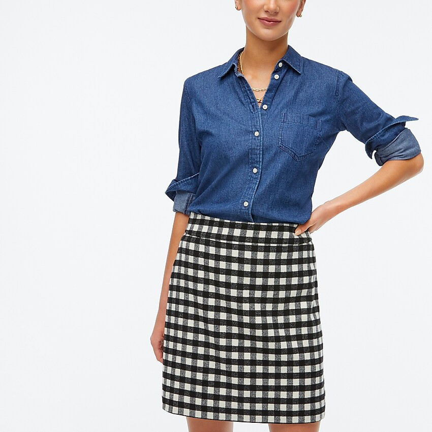 Wool-blend mini skirt in buffalo check | J.Crew Factory